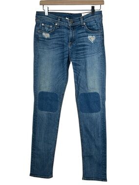 Rag and Bone medium wash distressed Dash skinny leg jeans size 26 B189